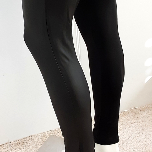NWT ZANZEA Street Wear Black Faux Leather Tuxedo Striped  Leggings SZ L - Picture 4 of 8